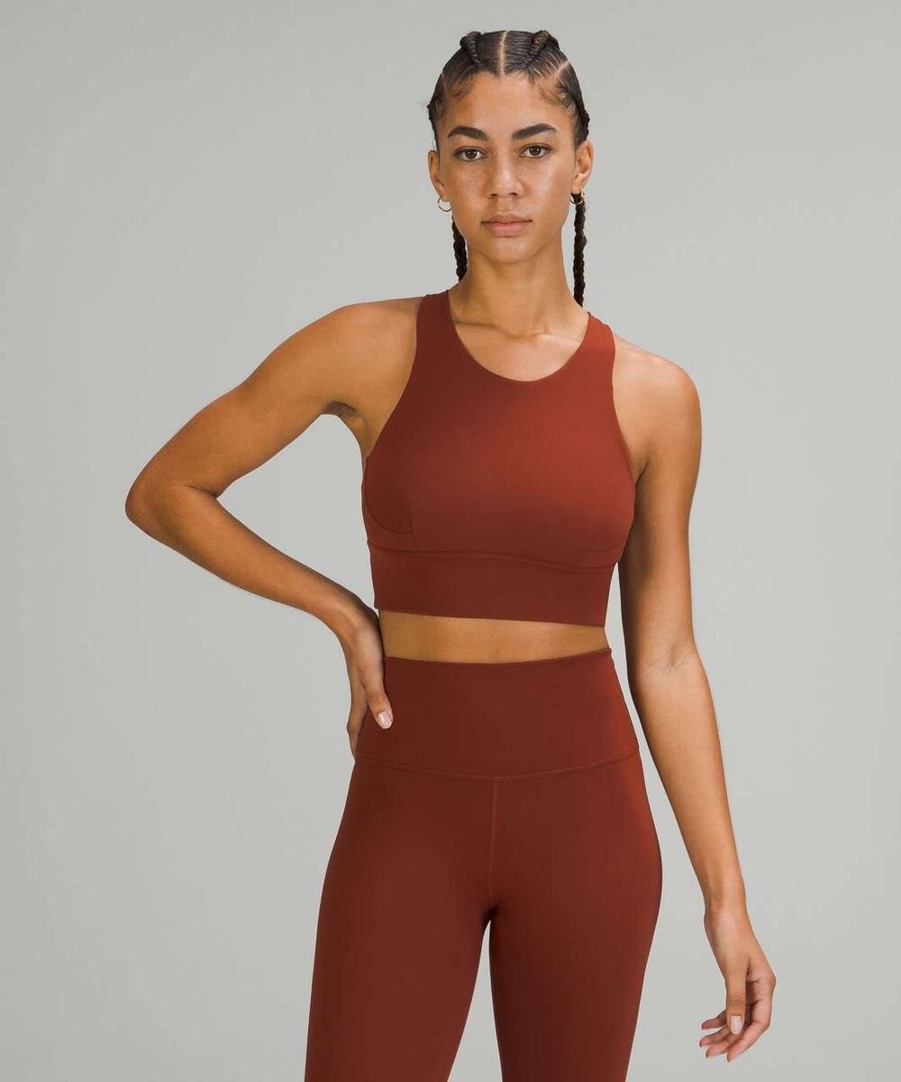 lululemon Wunder Train Longline Bra Medium Support C/D Cup Brown Size 6 W2CNSS